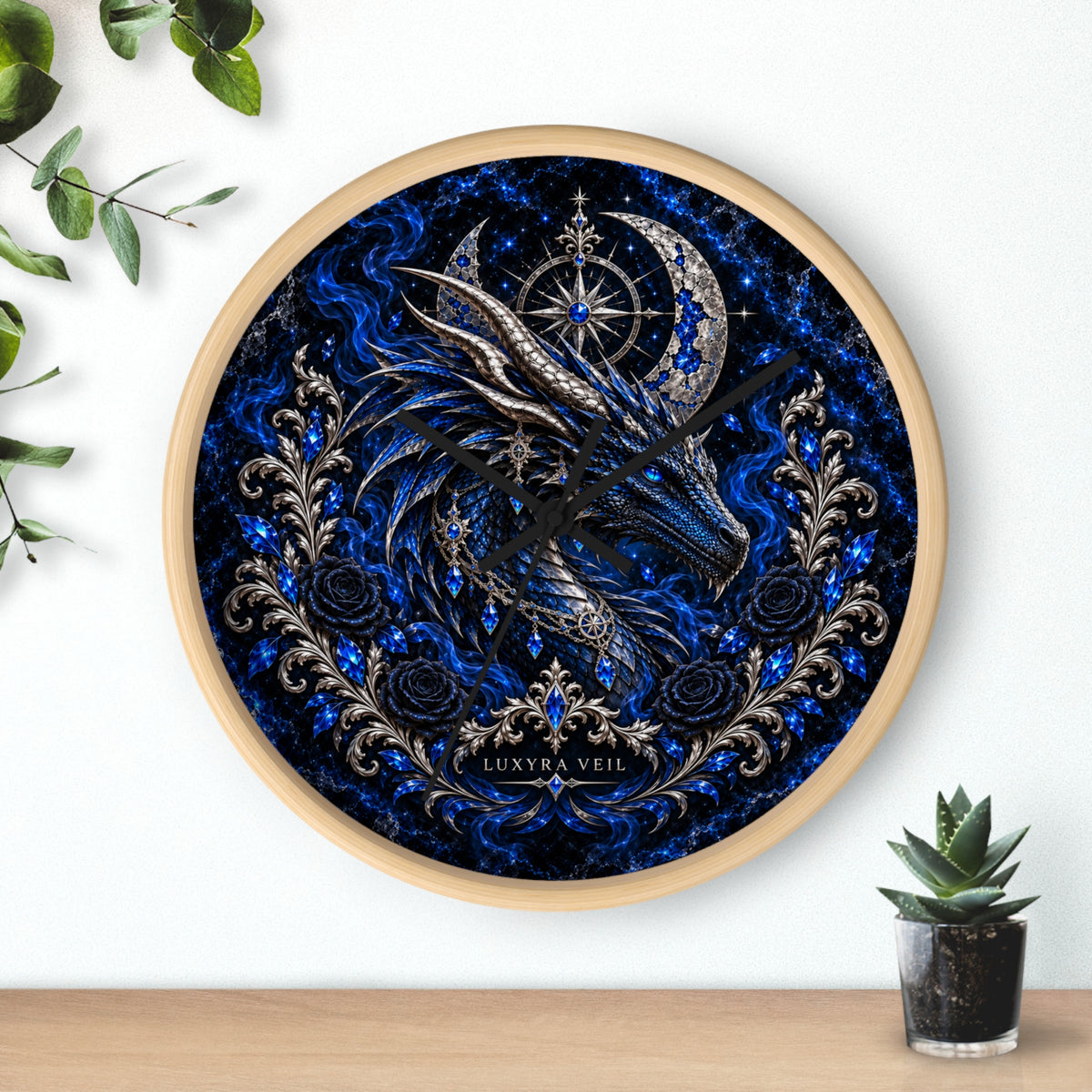 Sapphire Dragon Wall Clock