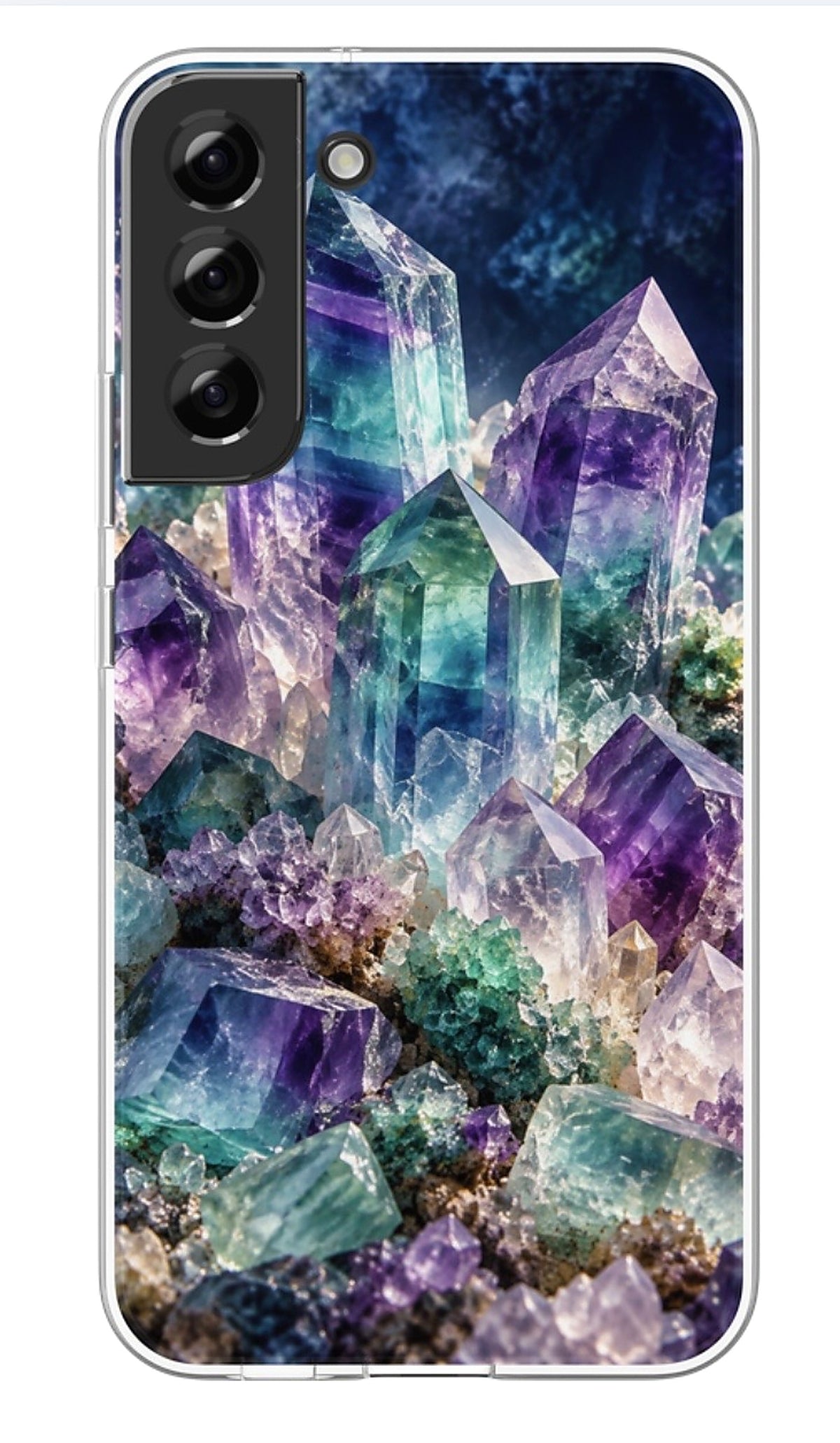 Amethyst Crystal Cavern phone case mockup