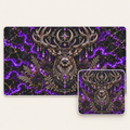 Amethyst Stag desk mat and mouse pad bundle