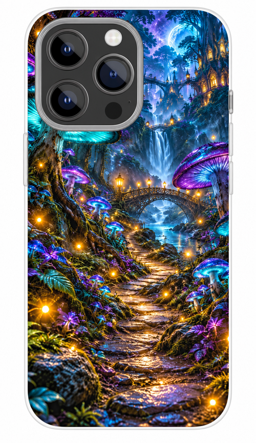 Bioluminescent Fairy Forest phone case mockup