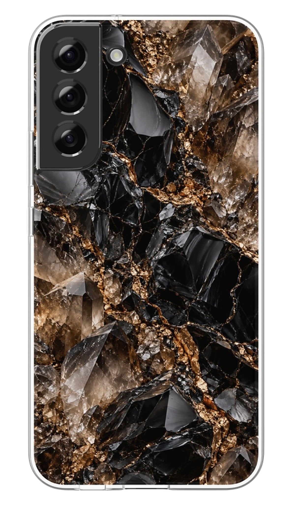 Black Obsidian Geode phone case mockup