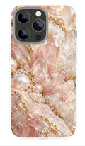 Blush Rose Quartz Geode phone case mockup