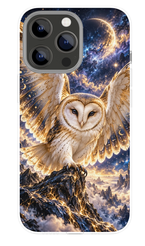 Celestial Barn Owl phone case mockup