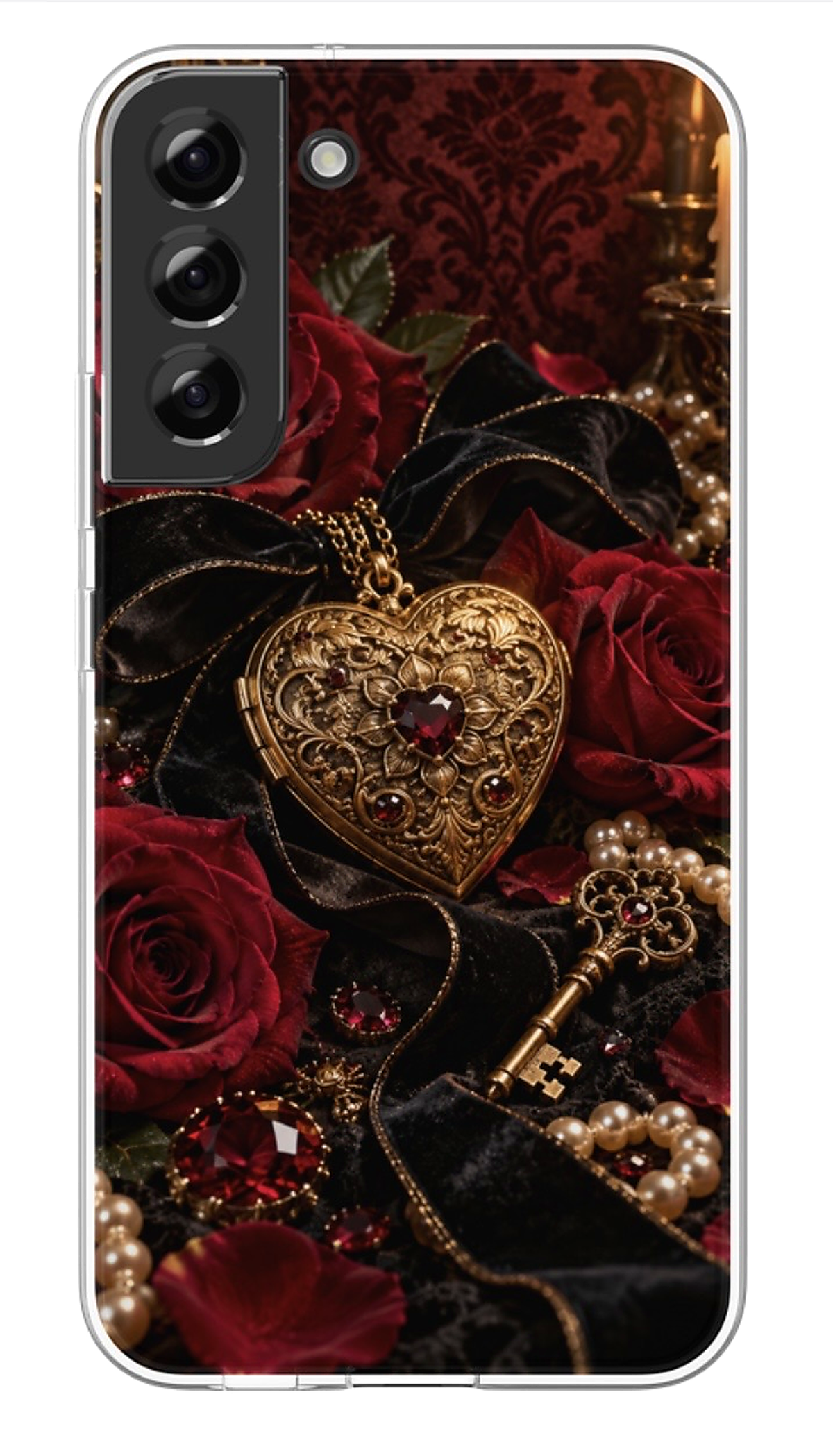 Crimson Heart Roses phone case