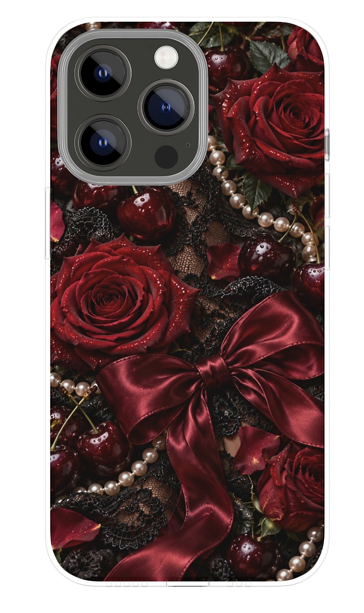 Crimson Rose Romance phone case mockup