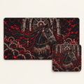 Crimson Stallion desk mat and mouse pad bundle
