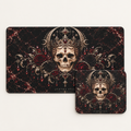 Crowned Skull bundle with 24 by 14 inch desk mat and matching 9 by 8 inch mouse pad