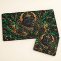 Emerald Panther desk mat and mouse pad bundle