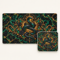 Emerald Serpent desk mat and mouse pad bundle