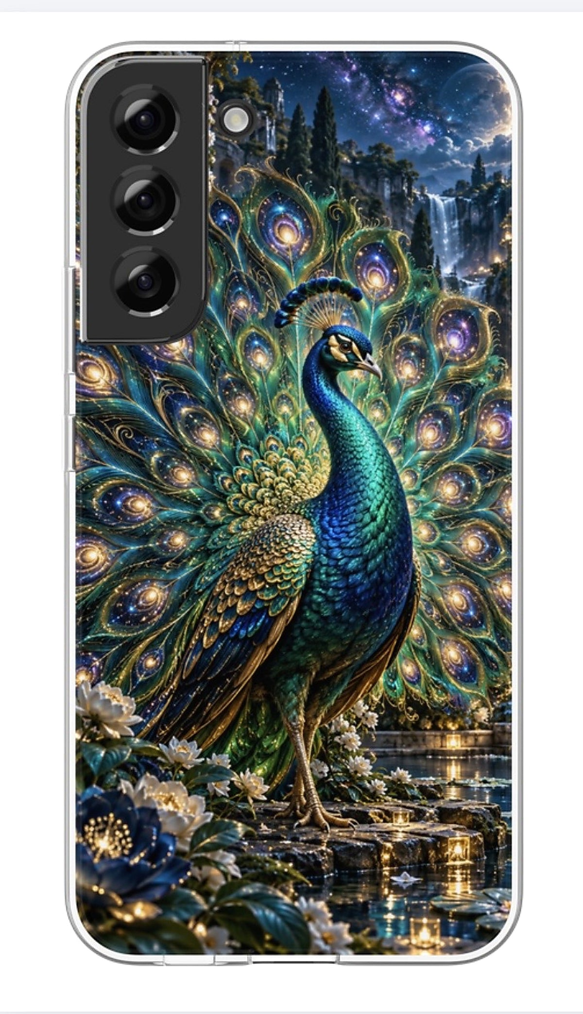 Enchanted Peacock phone case mockup