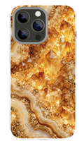Golden Citrine Geode phone case mockup
