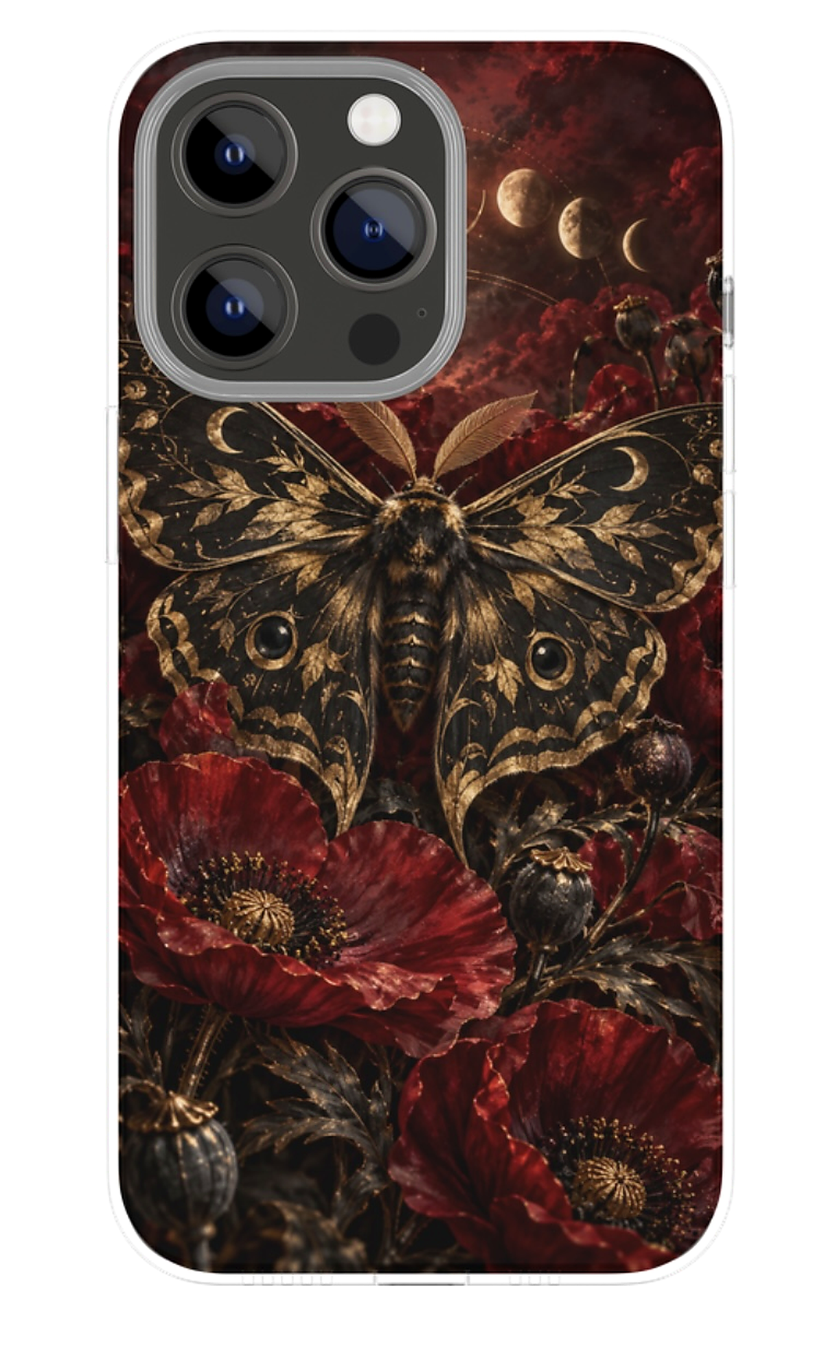 Gothic Death Moth phone case mockup