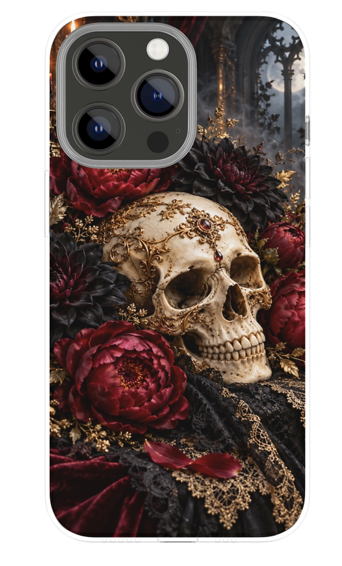 Gothic Rose Skulls phone case