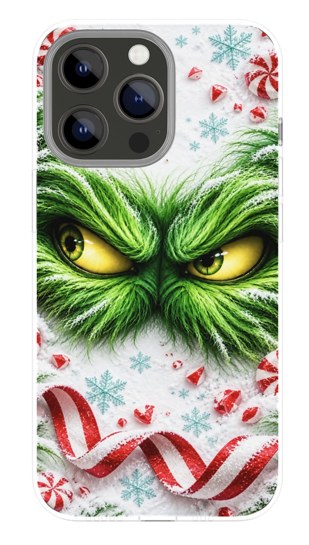 Green Christmas Mischief phone case mockup