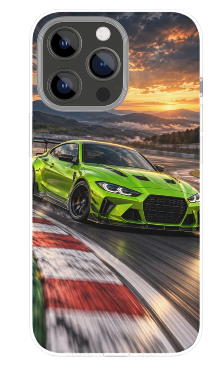 Lime Green Race Car phone case