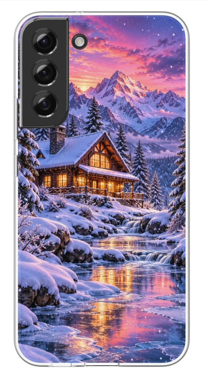 Twilight Alpine Hideaway – phone case mockup