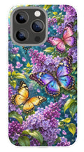 Lilac Butterfly Garden – phone case mockup