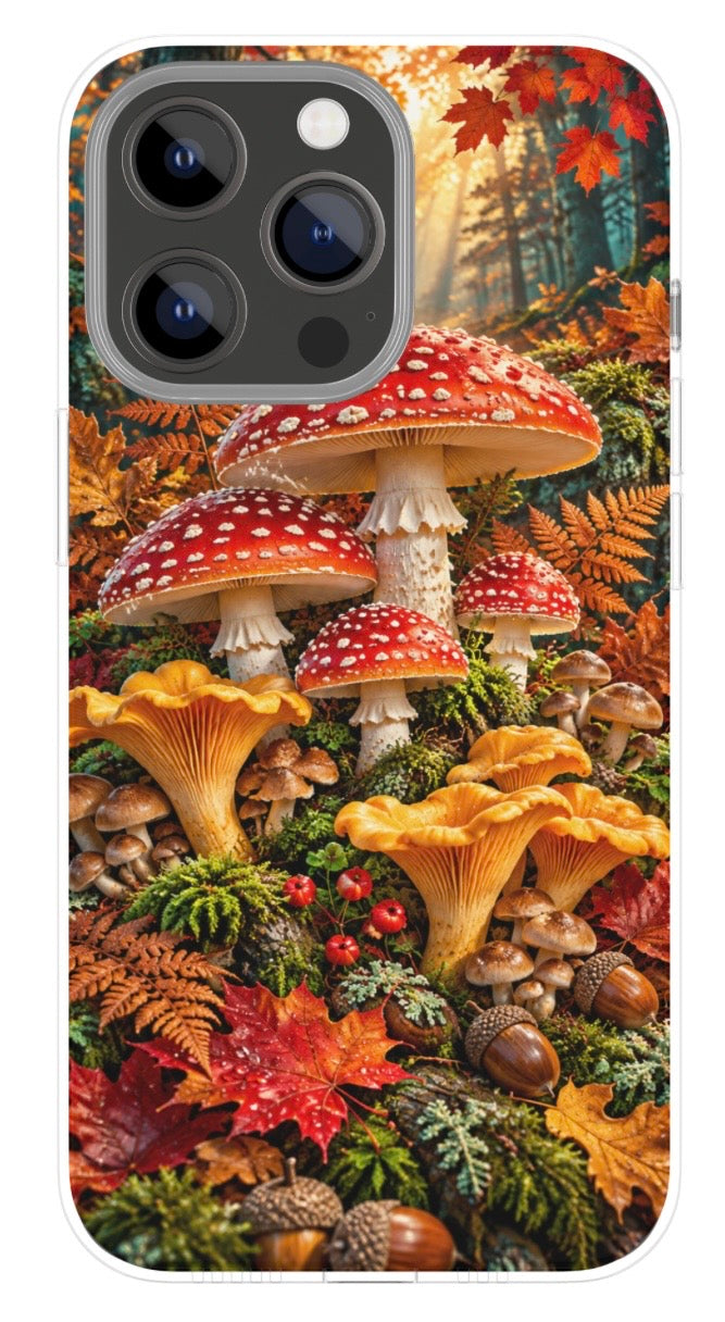 Enchanted Forest Mushrooms phone case mockup
