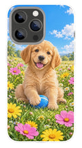 Golden Retriever Flower Meadow phone case