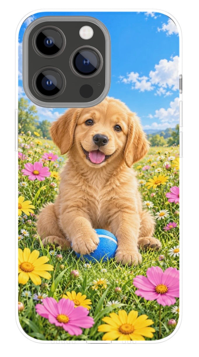 Golden Retriever Flower Meadow phone case