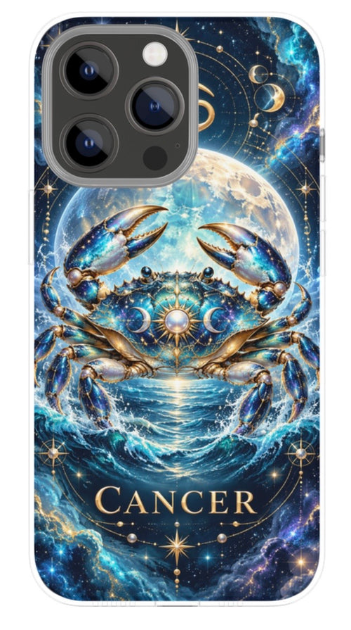 Celestial Cancer Crab phone case mockup