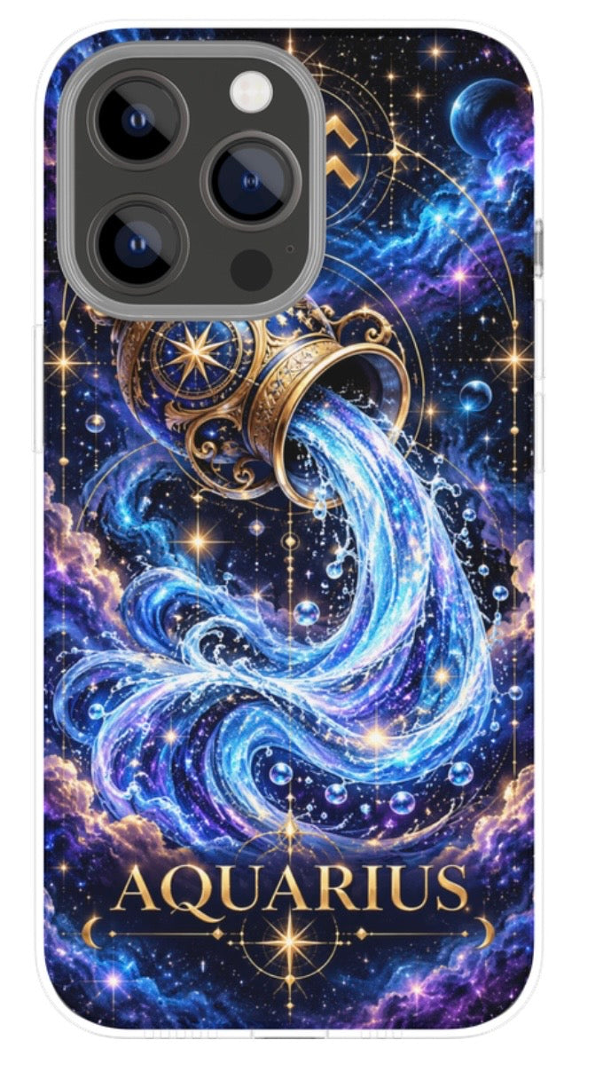 Aquarius Cosmic Waters phone case
