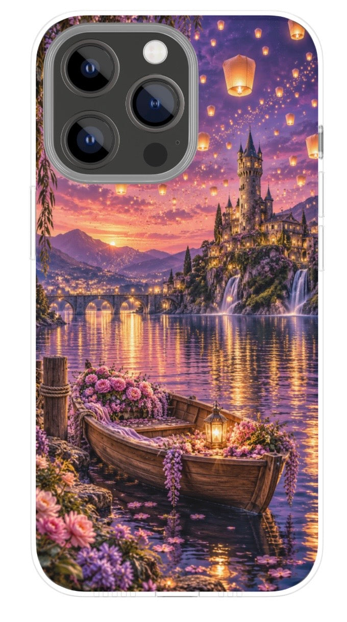 Lanterns Over Fairytale Lake phone case