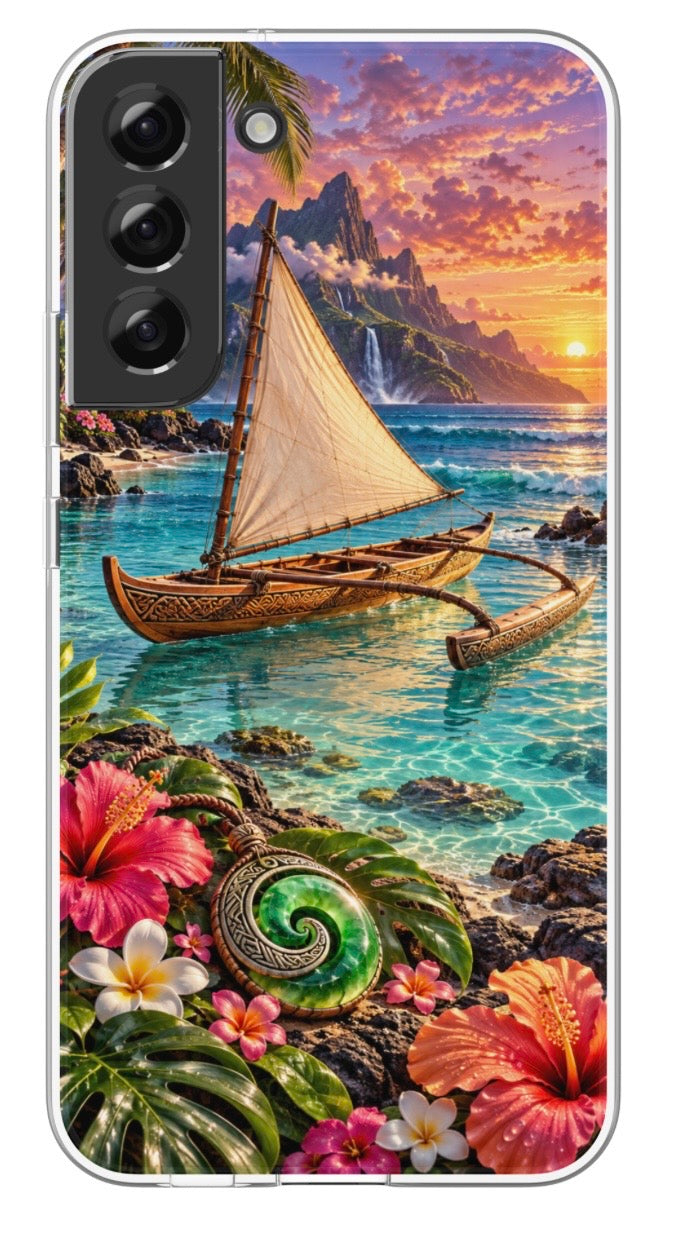 Tropical Sunset Voyage phone case