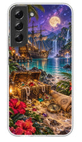 Moonlit Pirate Treasure Cove phone case