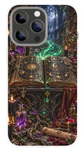 Enchanted Emerald Grimoire phone case