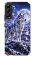 Moonlit Silver Wolf phone case mockup