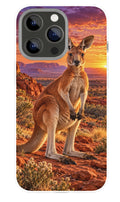 Outback Sunset Kangaroo phone case mockup