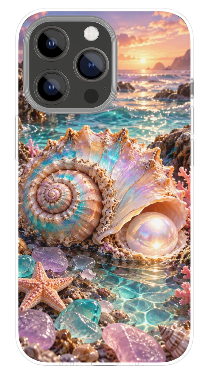 Pearlescent Shell Beach phone case