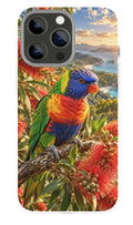 Rainbow Lorikeet Sunset phone case mockup