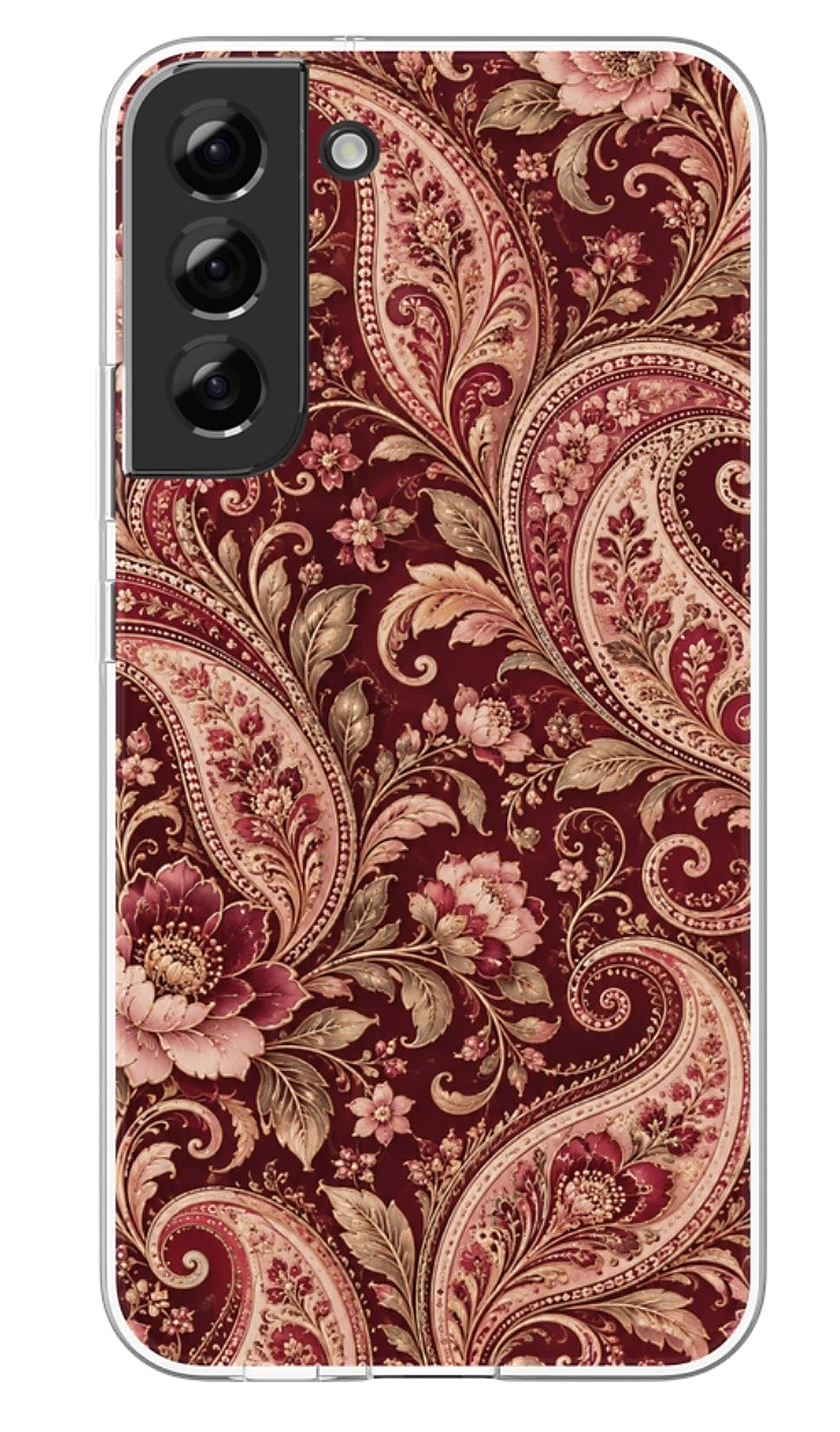 Red Ornate Paisley phone case
