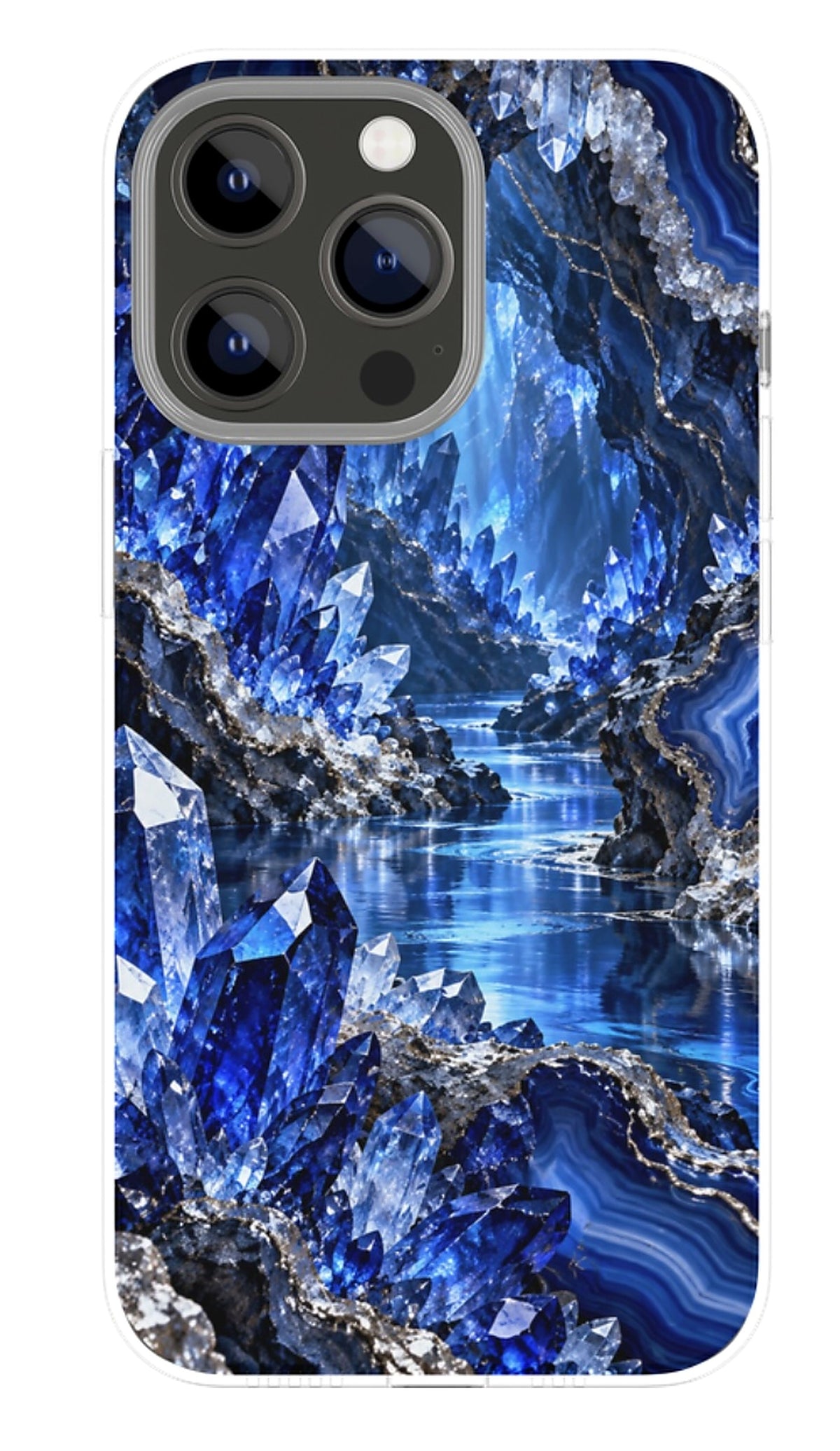 Sapphire Crystal Waterfall phone case mockup