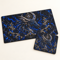 Sapphire Dragon desk mat and mouse pad bundle