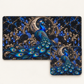Sapphire Peacock desk mat and mouse pad bundle