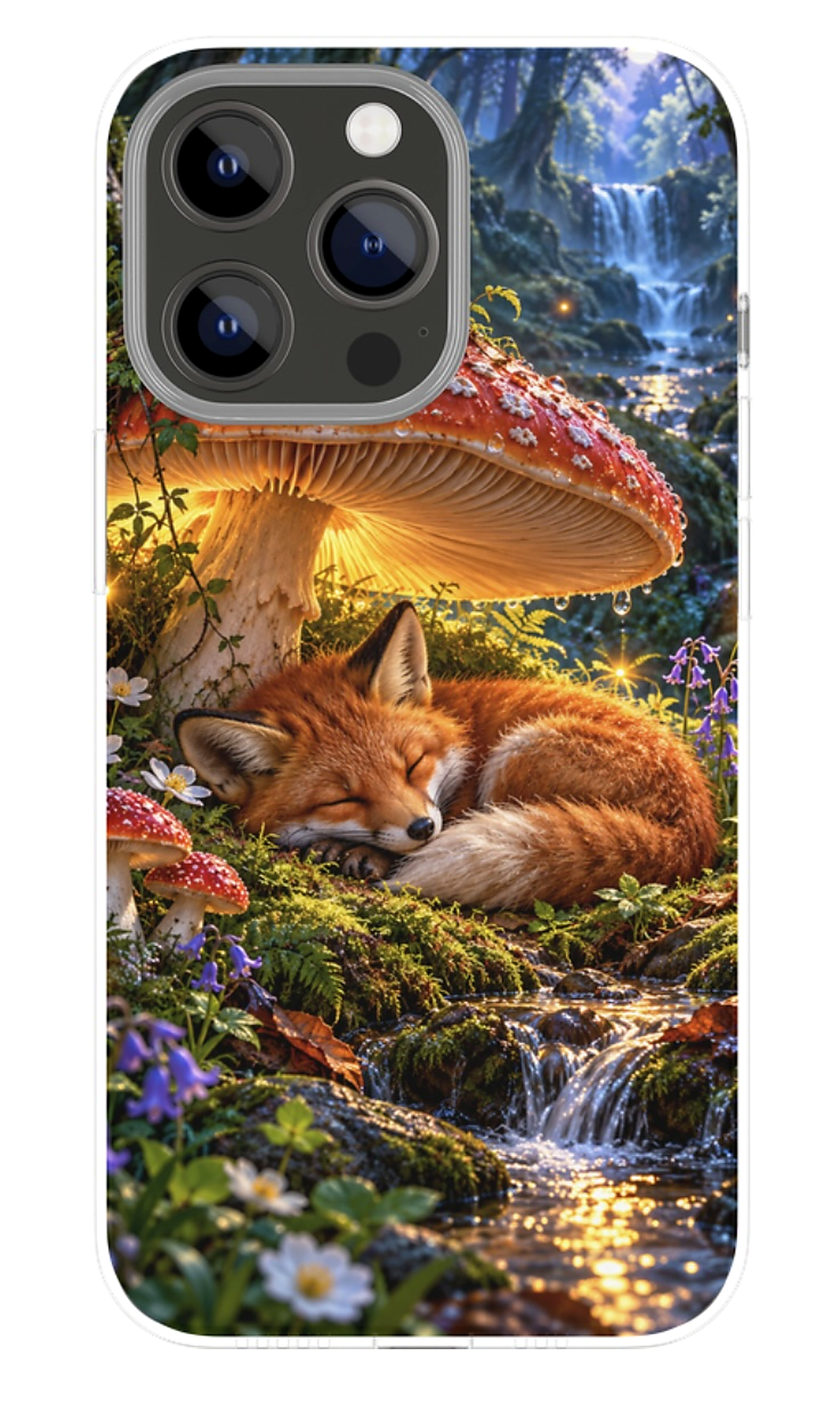 Sleeping Fox Fairyland phone case mockup