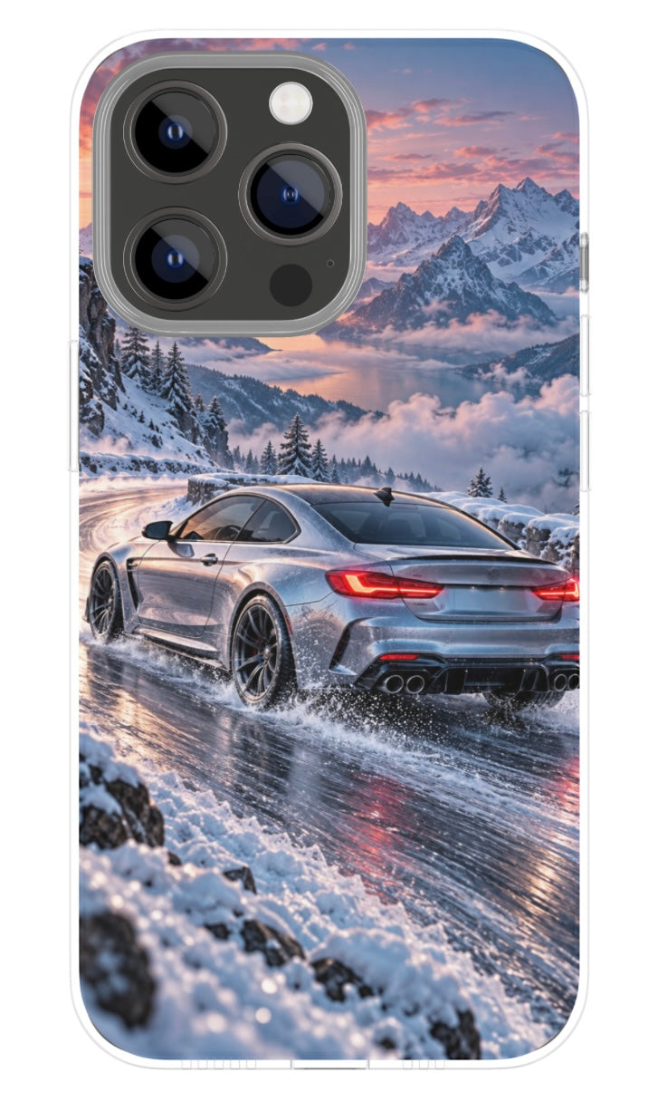 Snowy Mountain Rally Car phone case