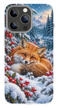 Snowy Woodland Fox phone case