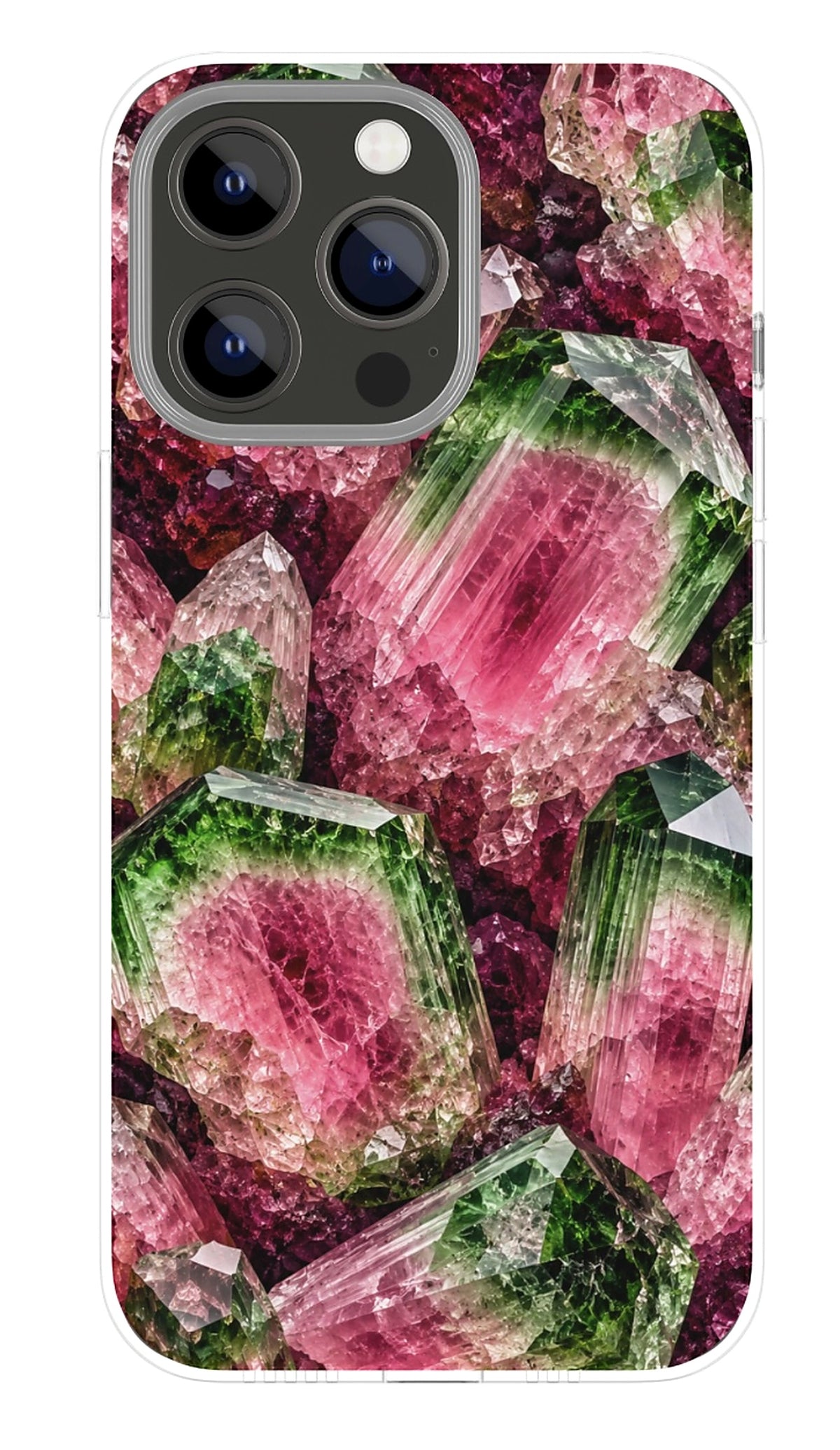 Watermelon Tourmaline Crystals phone case mockup