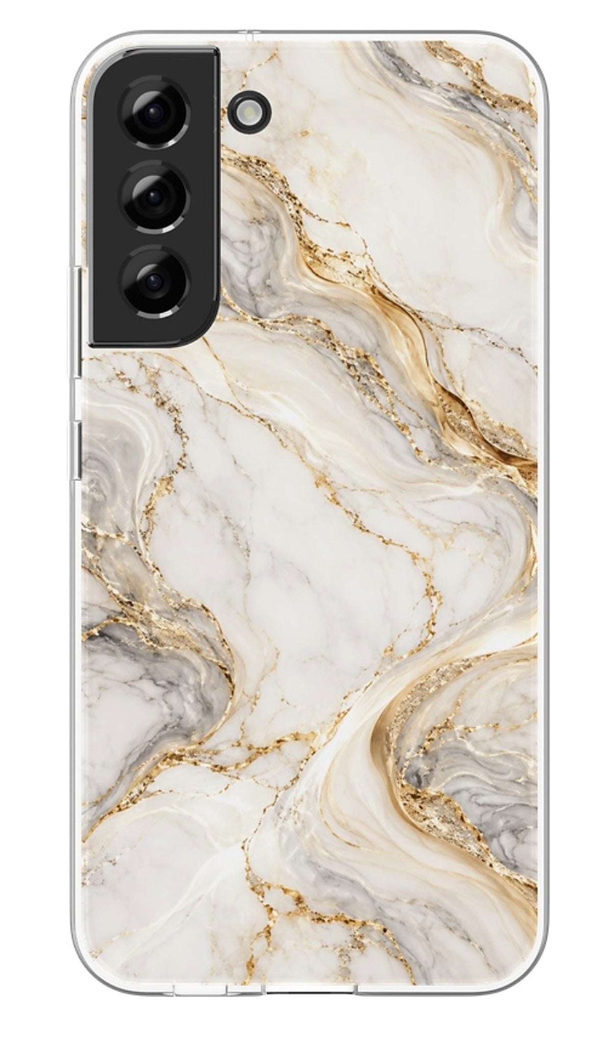 White Gold Marble phone case mockup