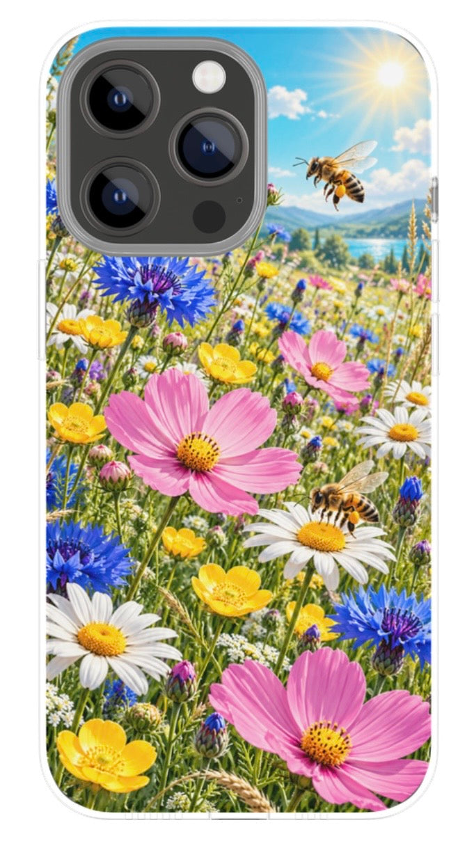 Wildflower Meadow Bees phone case